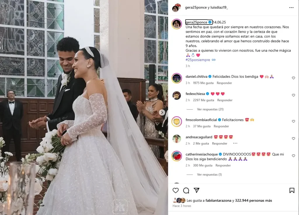Así fue la boda de ensueño de Lucho Díaz, jugador de la selección Colombia