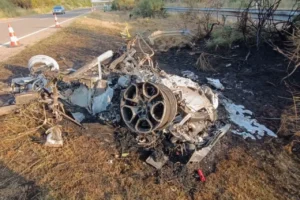 Así quedó el auto donde viajaba Diogo Jota y su hermano
