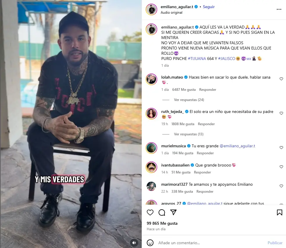Emiliano Aguilar expone en sus redes sociales por qué no se habla con su papá y su hermana 1 Emiliano Aguilar expone en sus redes sociales por qué no se habla con su papá y su hermana