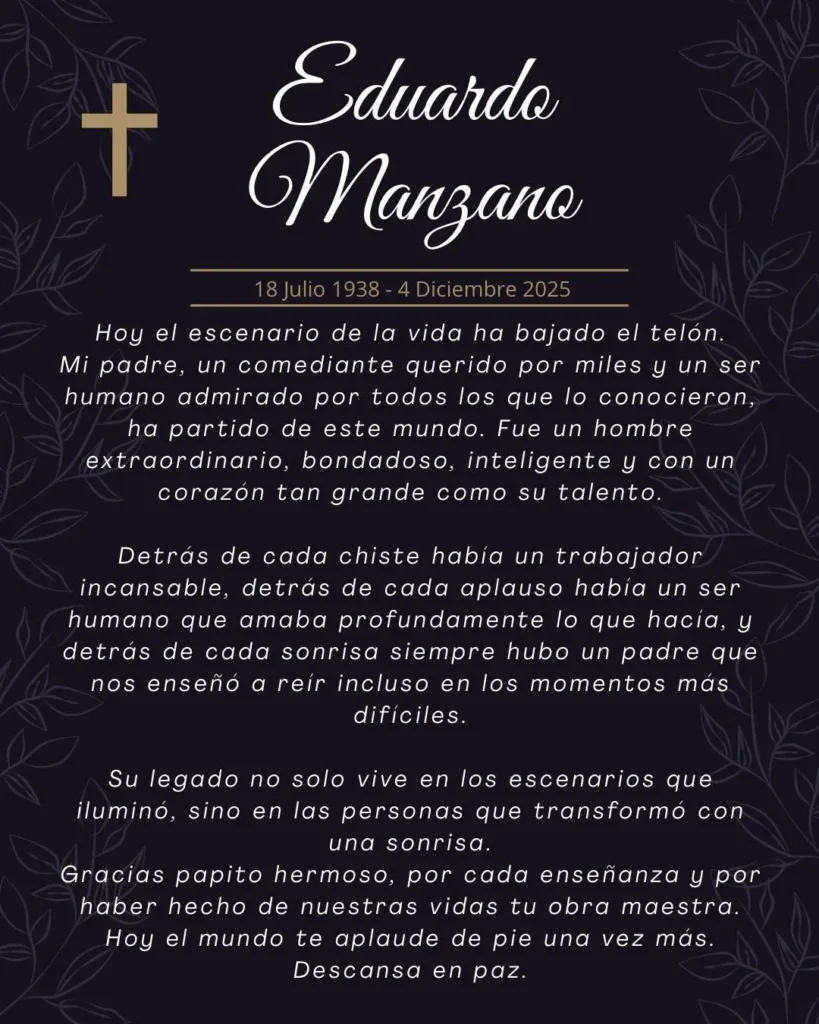A sus 87 años, falleció el comediante mexicano Eduardo Manzano 1 A sus 87 años, falleció el comediante mexicano Eduardo Manzano