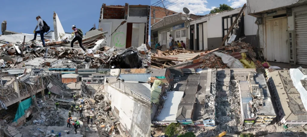 El terremoto dejó viviendas y edificaciones destruidas en diferentes zonas de Colombia, mientras las comunidades afectadas comienzan a enfrentar el proceso de recuperación. Foto: El Tiempo.